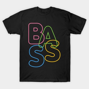 Modern LGBTQ Color BASS Typography for bassists T-Shirt